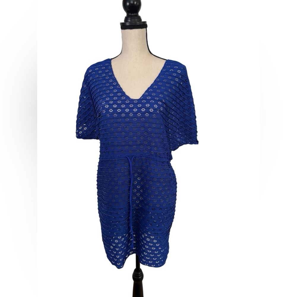 Royal Blue Knit V-Neck Cover-Up